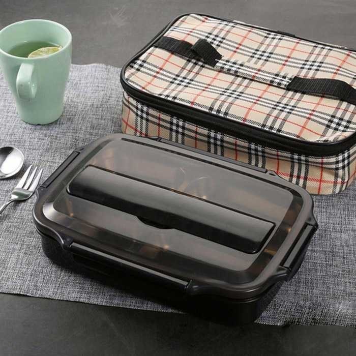 Kotak Bekal Nasi Stainless Steel + Tas Kotak Makan