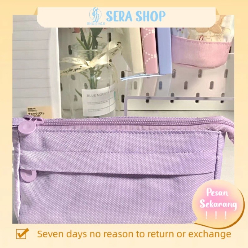 

❍✿✓Sera Versi Korea Di Angin Ungu Kapasitas Besar Tempat Pensil Siswa SMP Kanvas Ritsleting Tempat Pensil Tiga Dimensi Tas Penyimpanan Tas Alat Tulis