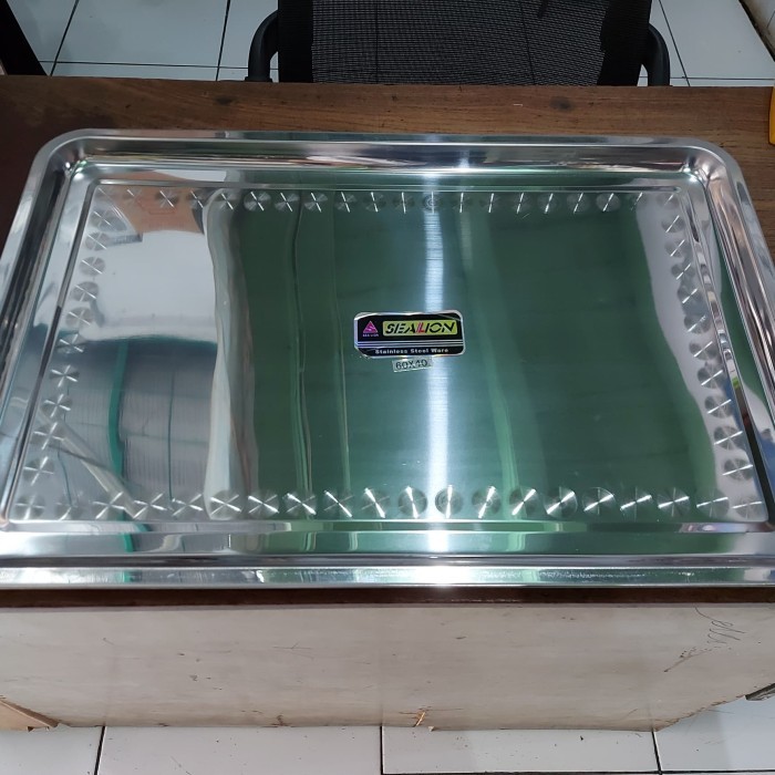 Nampan Segi Uk.40 X 60 X 1 Cm Stainless Tebal