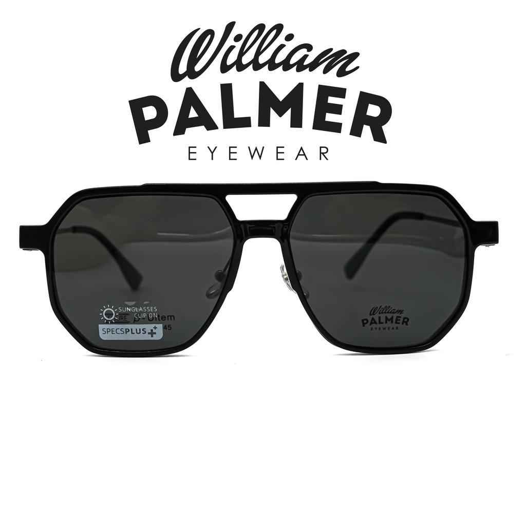 William Palmer Kacamata Pria Wanita Clip On 8509 C1 Black