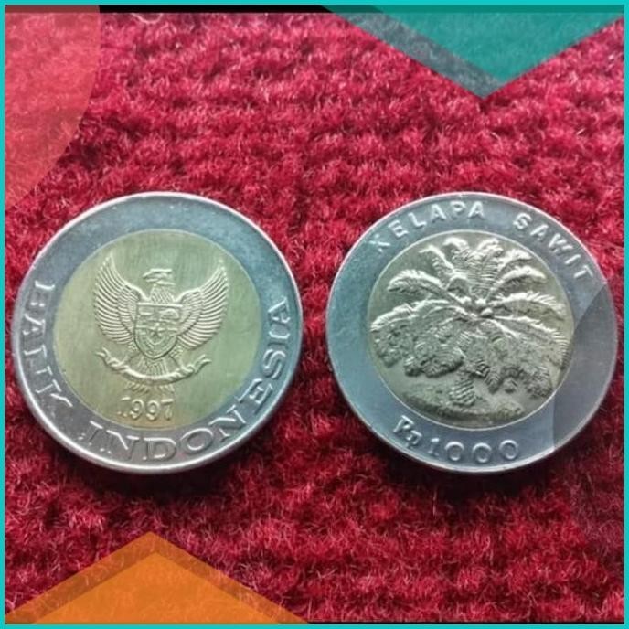 Uang Koin 1000 Rupiah Kelapa Sawit Langka Tahun 1997 Uang Kuno Logam 1