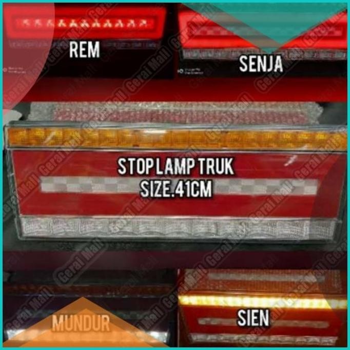 Stoplamp mobil truk merah lampu running 41 cm 24 volt 16novz3 tools n