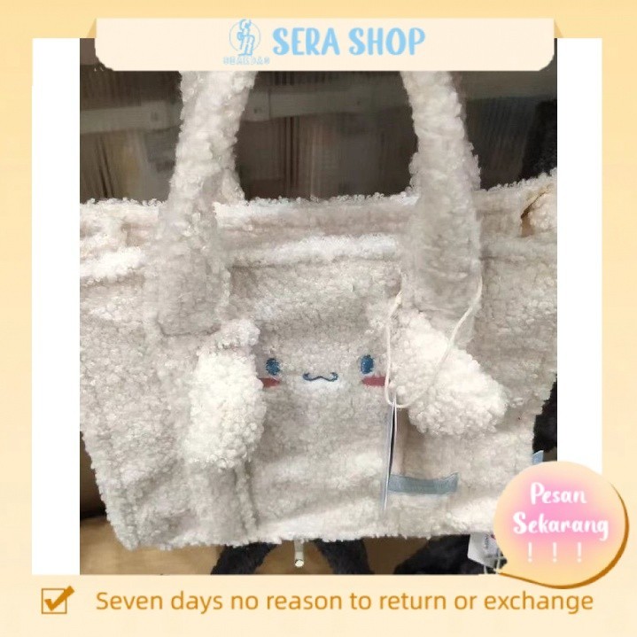

◊♠☋Sera MINISO produk terkenal dengan boneka Yugui anjing Yugui yang sama, tas jinjing berbulu, tas belanja berbulu