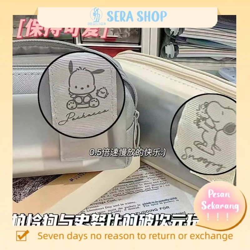 

¤┋Sera Sera kotak pensil berkapasitas besar sederhana kecil segar Korea kotak pensil lucu anjing Pacha ritsleting ganda kotak pensil alat tulis