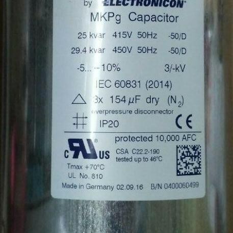 KAPASITOR BANK 25KVAR / 25 KVAR MKPG 3PHASE 415V GAE