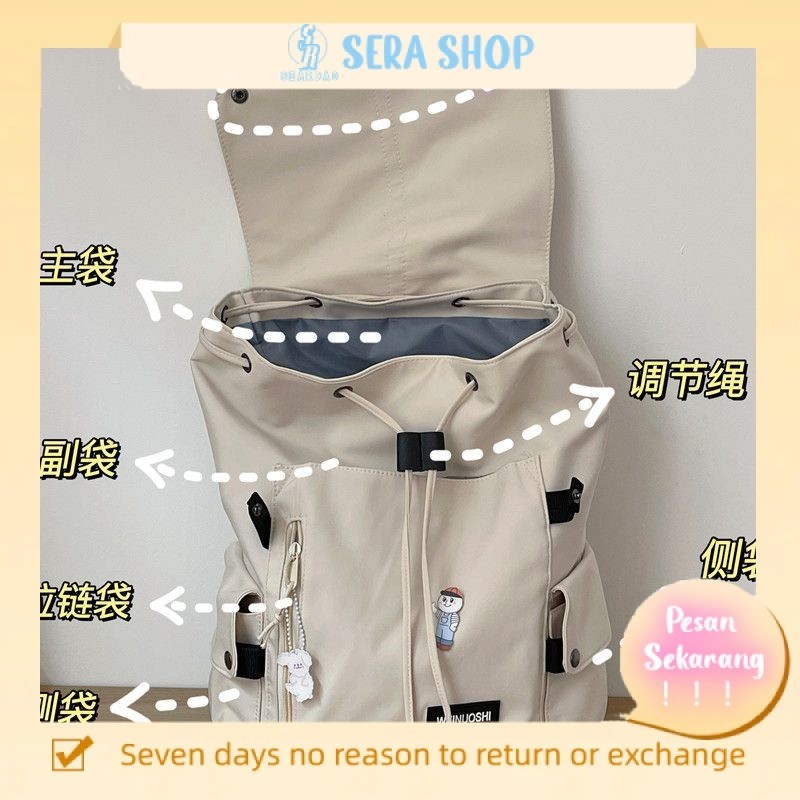 

▧♛Sera impor Jepang Harajuku jalan perkakas ransel pria versi Korea dari retro tas sekolah ransel berkapasitas besar untuk siswa perempuan