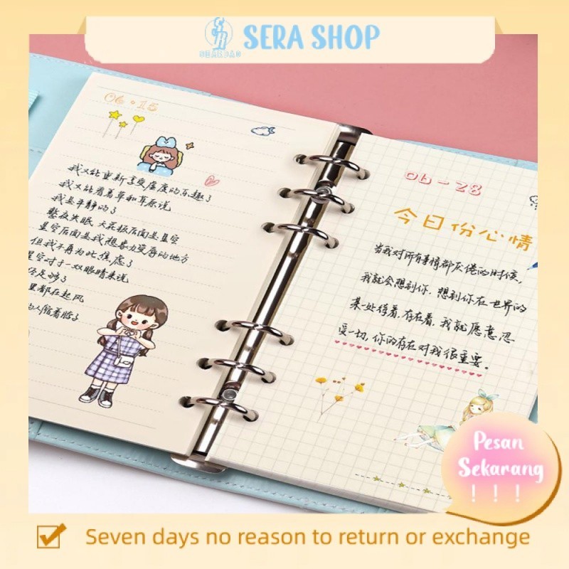 A5 A6 buku diary buku catatan aesthetic diary mini buku catatan unik buku diary korea ✷Sera kunci sandi bernilai tinggi buku harian lepas multi-fungsi dengan kunci buku akun tangan persegi notebook gadis sekolah dasar