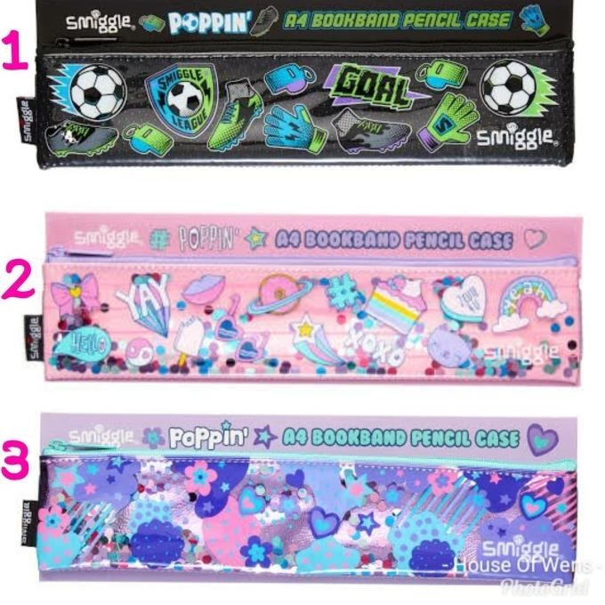 

SMIGGLE POPPIN A4 BOOK BAND PENCIL CASE - TEMPAT PENSIL SMIGGLE