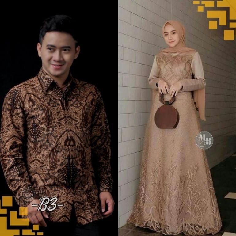 Big Sale Baju Sarimbit Pasangan Kebaya Brokat Modern Batik Terbaru Fashion Wanita Gamis Syar'I Batik