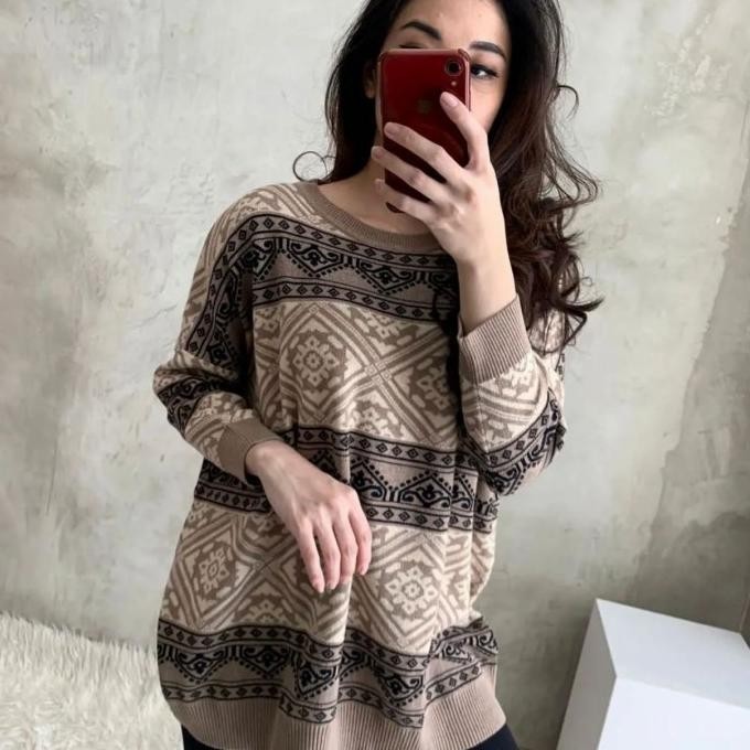 Atasan Jumbo Big Size Wanita Rajut Import