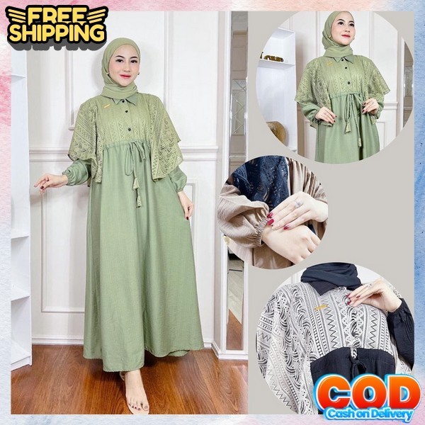 Gsmia Mewah Busui Gamis Wanita Syar'I Dress Gamia Elegan Maxi Games Aesthetic Baju Dreas Pesta Syari