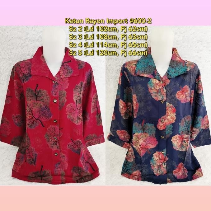 Blouse Import Orangtua/Baju Atasan Ibu-Ibu #600