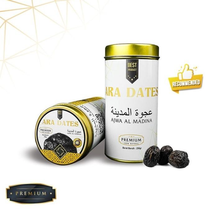 

Kurma Ajwa 250Gr Kaleng Kemtan Premium Ara Dates Ajwa Madinah