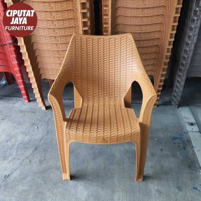 Kursi Plastik Olymplast OL 508 kursi plastik tangan motif rotan OL508