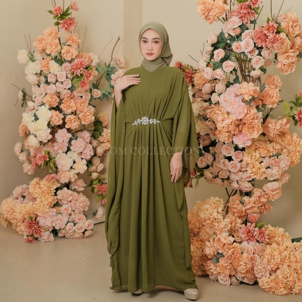 Anaya Baju Kaftan Wanita Terbaru 2023 Simple Elegan bahan Ceruty | gamis kaftan Lebaran Mewah | Baju