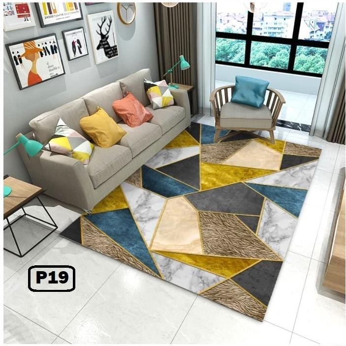 Siap Kirim >>> Karpet Persegi Modern 100X140Cm/Permadani Lantai Premium Anti Slip/Tikar Lantai Minim