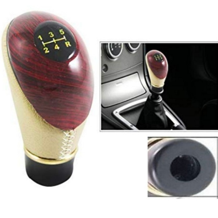 Promo Gear Knob Mobil Espass Daihatsu Manual Shift Knob Motif Kayu Kulit Bebas Ongkir