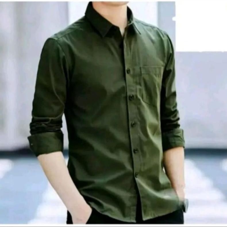 Promo (Cod) Kemeja Pria Lengan Panjang  Warna Coksu Kemeja Polos Pria Oxford Oxport Kemeja Baju Laki
