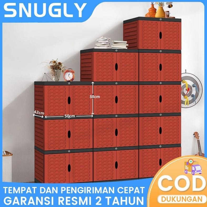 Snugly Mengunci loker plastik/lemari plastik susun/Lemari Plastik Pakaian/LEMARI PAKAIAN MINIMALIS/L