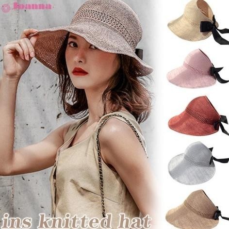 Topi Pantai Lebar Lipat Praktis, Topi Pantai Wanita, Topi Pantai Korea