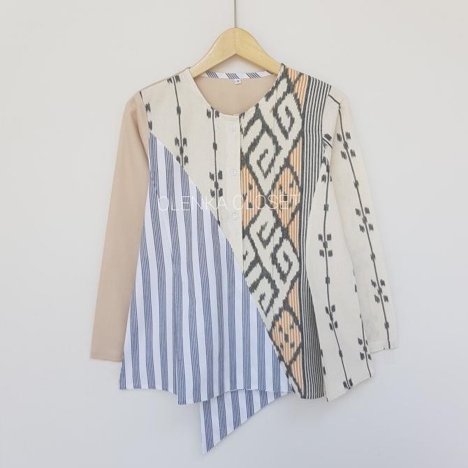 Atasan Tenun 137 Baju Blus Blouse Kerja Wanita Modern