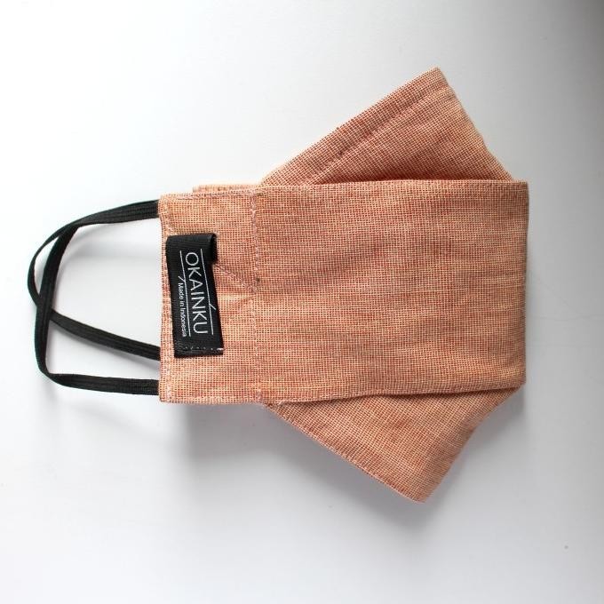 Okainku Masker Kain 3D Lurik Polos