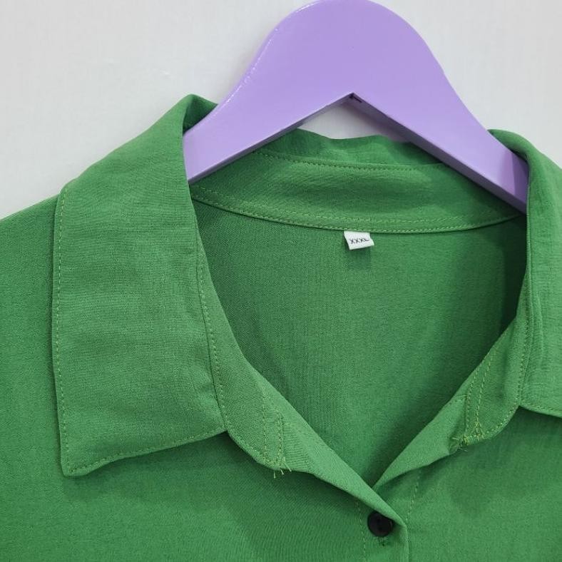 kemeja crinkle big size KK ld 120 - 140 cm/atasan kemeja jumbo crinkle ld120-ld 140cm Promo