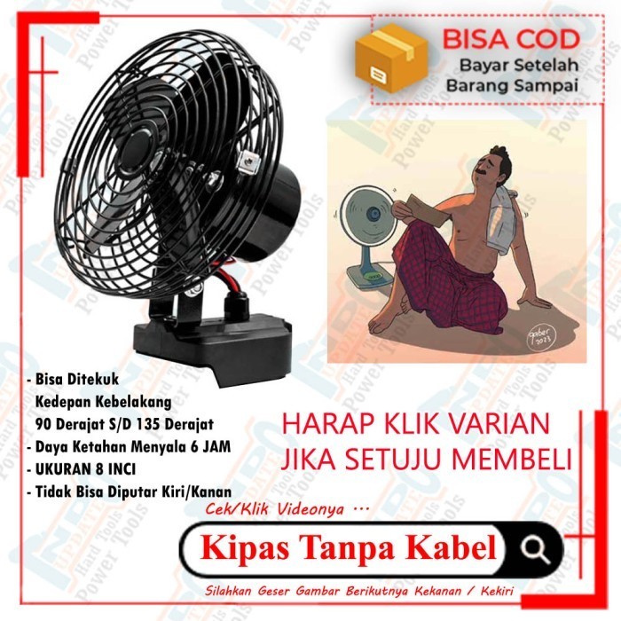 Kipas Angin Mini Besi Impact Cas 21v Memancing Kemah Tenda Camping