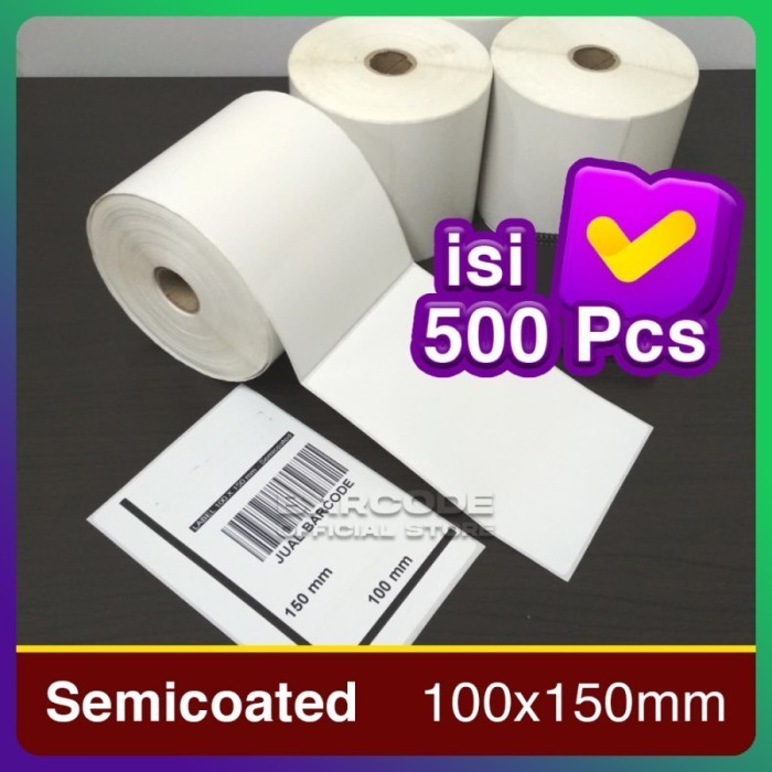 

Label Semicoat 100x150mm / 100 x 150 / 100x150 mm Isi 500 Pcs (1 Slop)