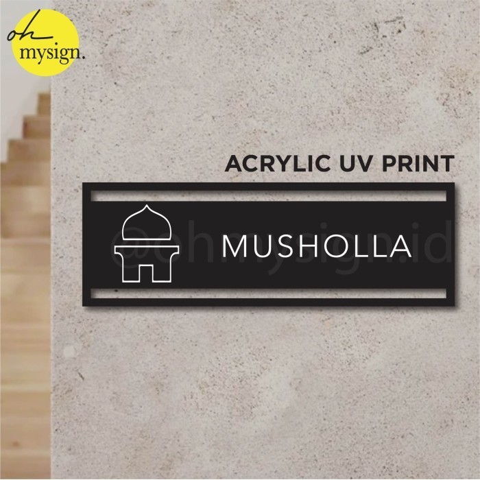 

Sign Akrilik Musholla Laser Cut UV Print Modern Label Sign