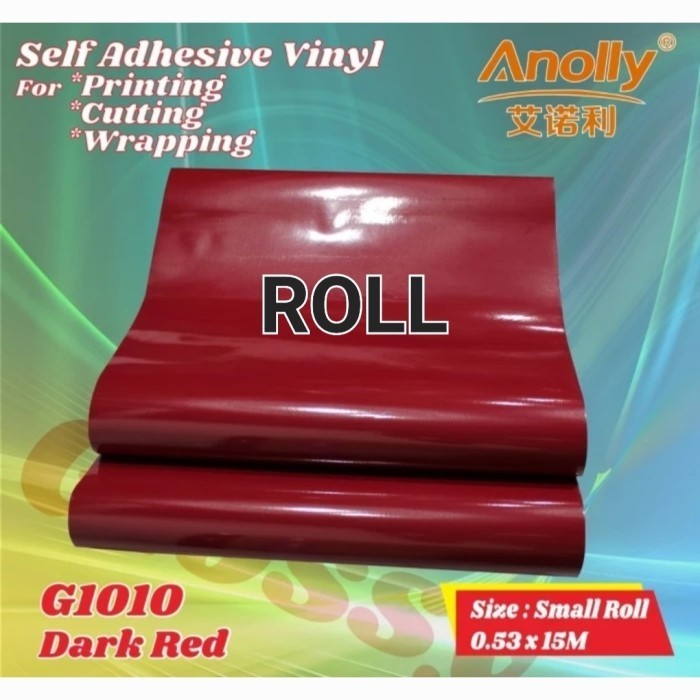 

ROL Sticker Anoly G1010 Dark Red Merah Maroon Glossy ROLL 15m