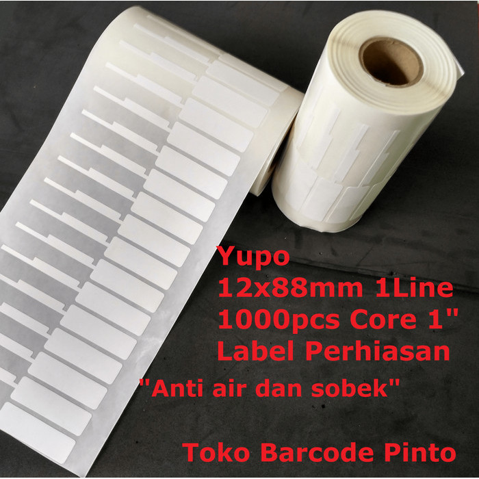 

Yupo Label Perhiasan 12x88mm 1Line 1000pcs Gap Core1" Sticker Barcode