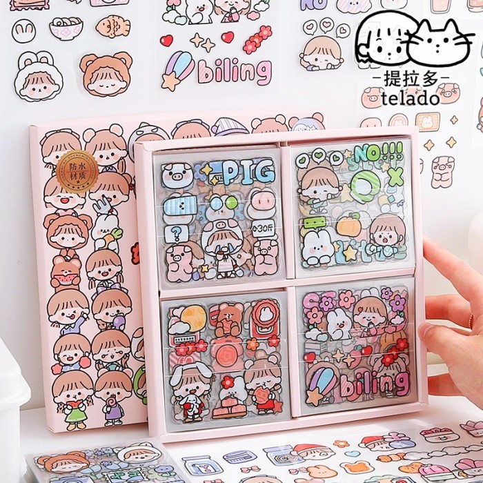 

Cream Rabbit Diary Deco Stickers Collection Box Set - Sticker Dekorasi