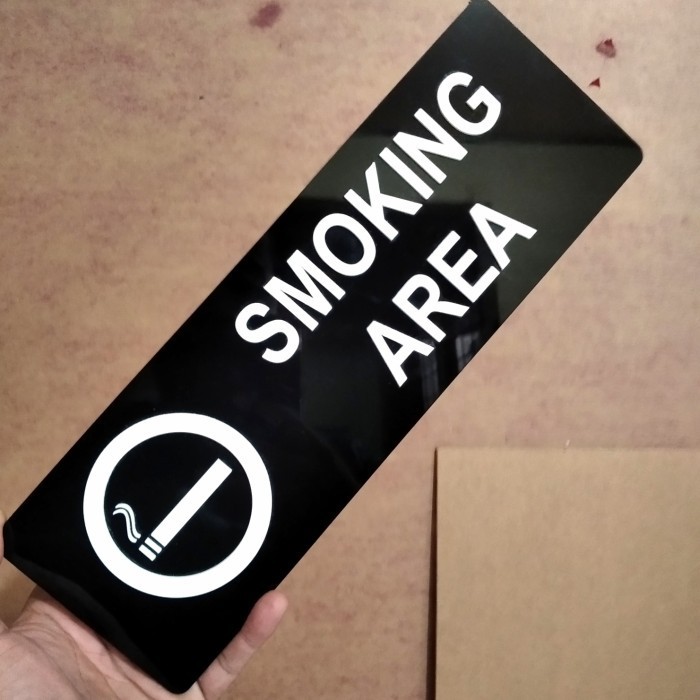 

Smoking Area Sign Board Label acrylik Stiker Cuting & 3D Timbul