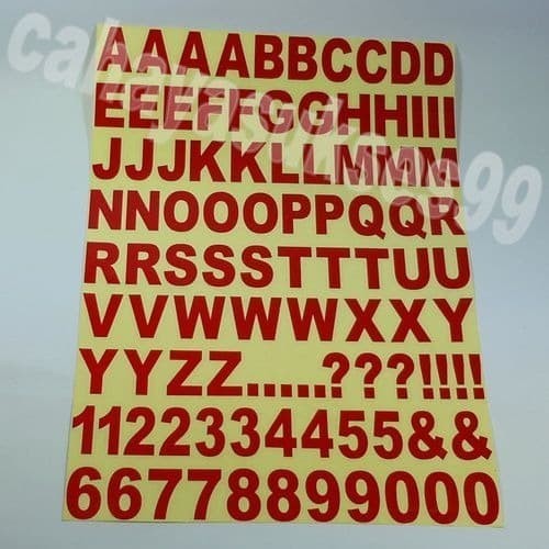 

Sticker Alphabet Abjad Huruf Angka Nomor Font ARIAL 3cm x 3,7cm Merah