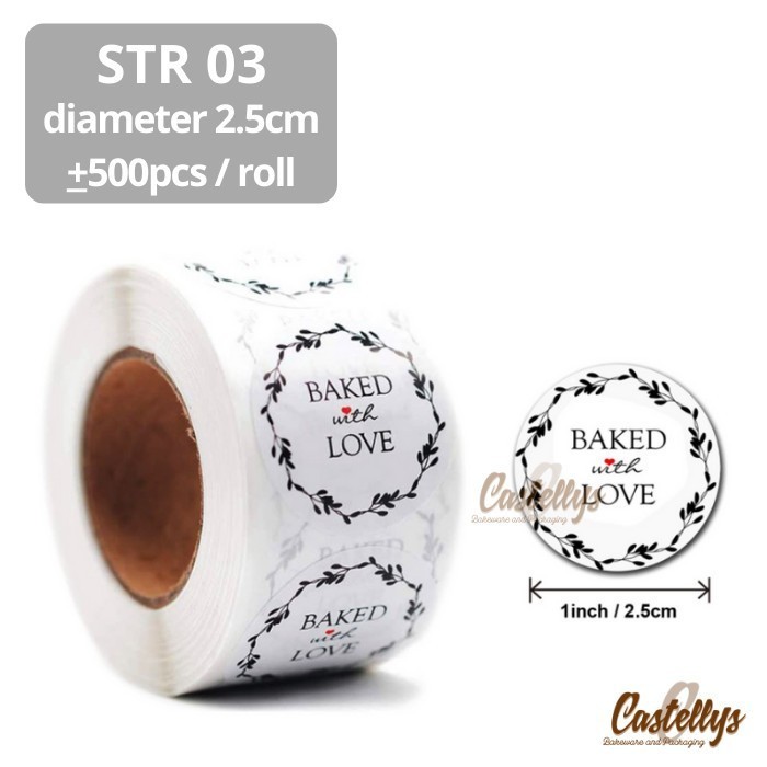 

Sticker Stiker STR 03 Label Roll Packaging Kue Roti Hampers Hadiah dll