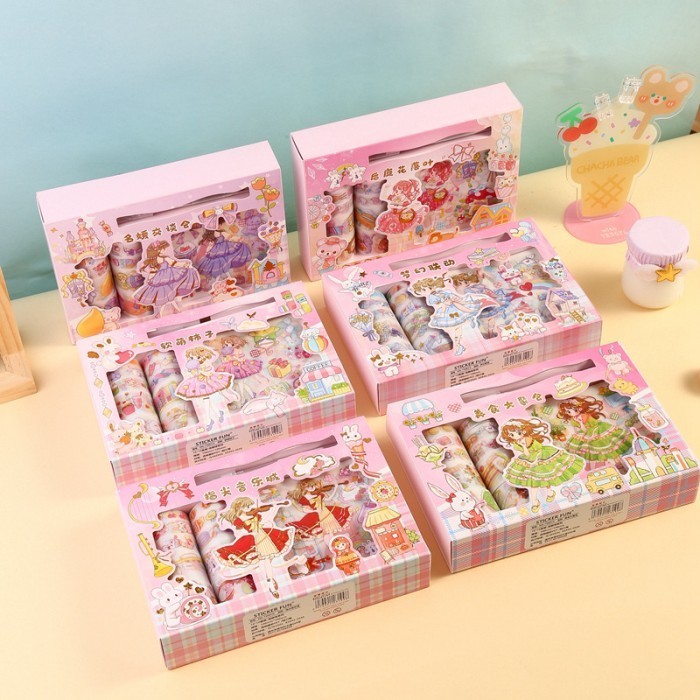 

Stiker 1 Set Box Premium Princess Cute + Roll Stiker + Pulpen Cutter