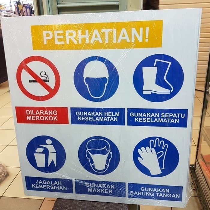 

SIGN RAMBU PERHATIAN GUNAKAN KESELAMATAN K3 PLAT 40X50CM