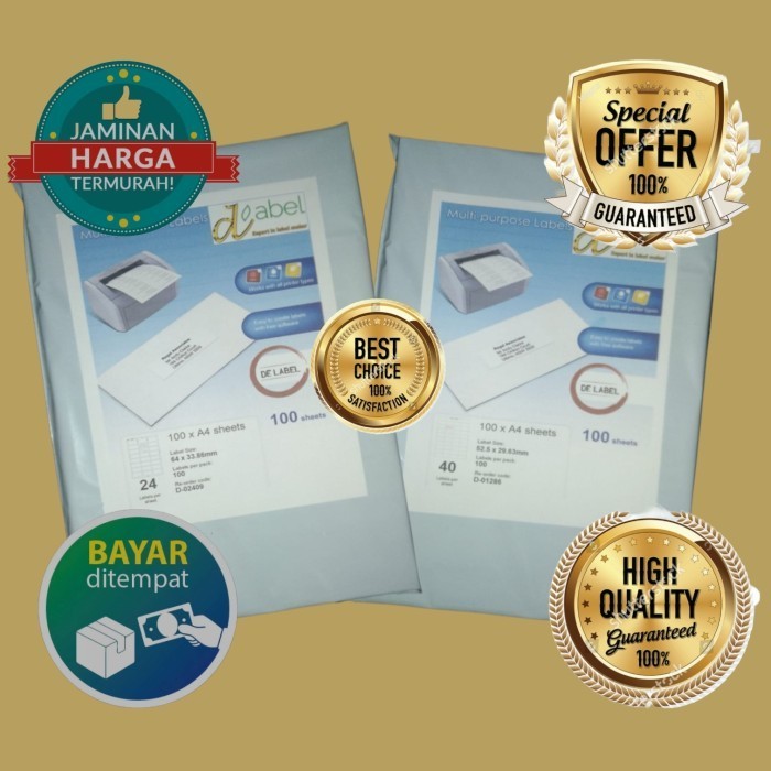 

Label paper 01286 40pcs 52.5x29.6mm A4 100 sheet per box