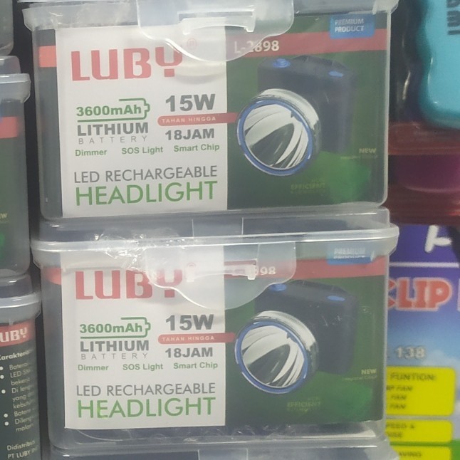 Senter kepala Luby L2898 L 2898 cahaya putih 15w