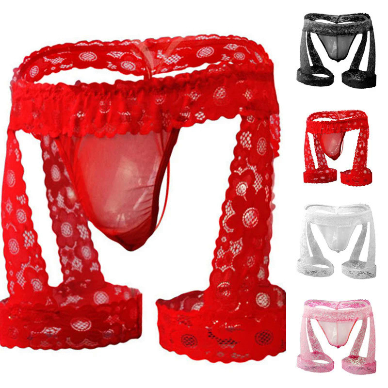 Celana Dalam Thong Renda Pakaian Dalam Seksi untuk Pria Celana Dalam Bikini Celana Dalam Pria Linger