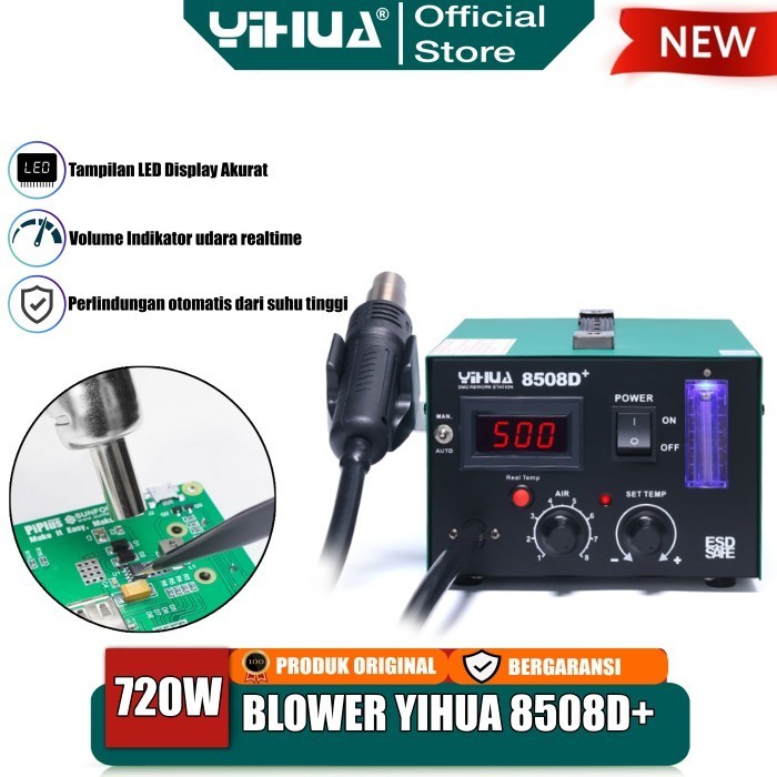 Yihua 8508D+ Blower Hp Solder Uap Hot Gun Smd Rework Digital Original