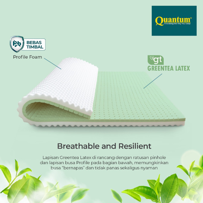 Quantum Topper Greentea Latex DNA 8 Cm 140x200 Cm kasur Mattress