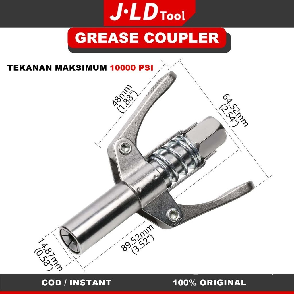 JLDGrease Coupler Alat Kepala Quick Release High Pressure Gemuk Grease Gun Oil Nozzle Grease Coupler