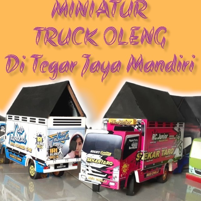 Miniatur mobil truck oleng kayu truk oleng besar