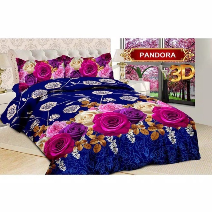 BED COVER SET SPREI FLAT UK 160X200 BONITA MOTIF PANDORA
