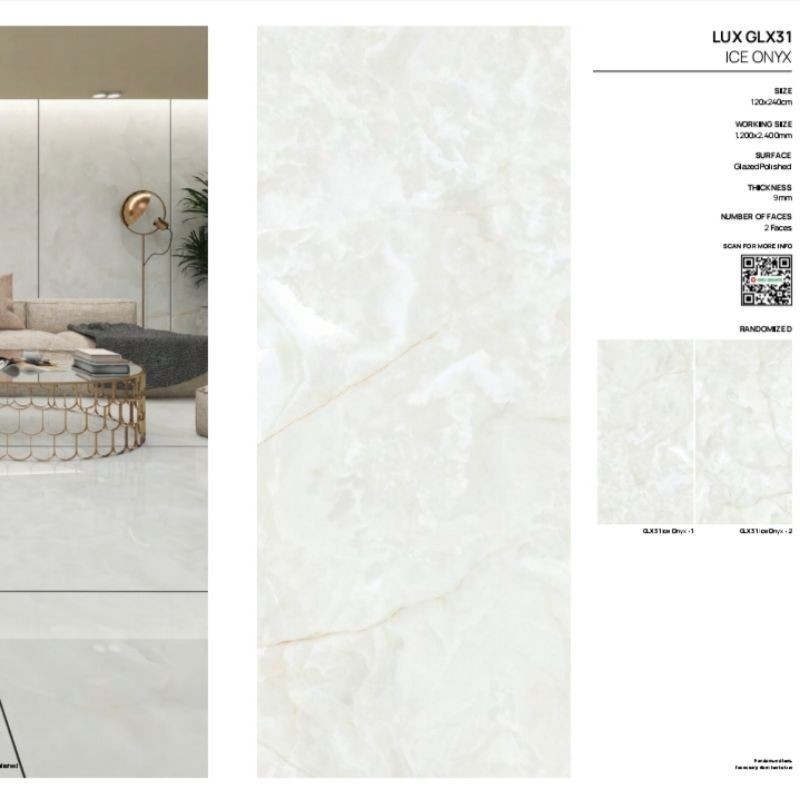 GRANIT GLOSSY BIG SLAB ICE ONYX GLX31 BY NIRO GRANIT