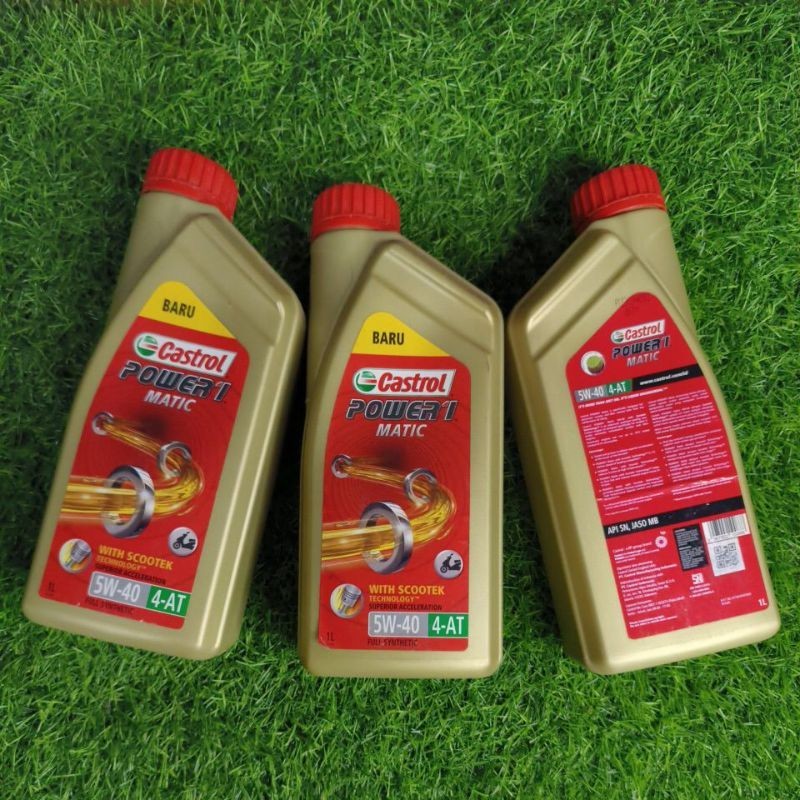 OLI CASTROL POWER 1 MATIC 5W-40 1 LITER FULL SYNTHETIC ( 100% ORIGINAL ) NMAX, VESPA MATIC, AEROX, D