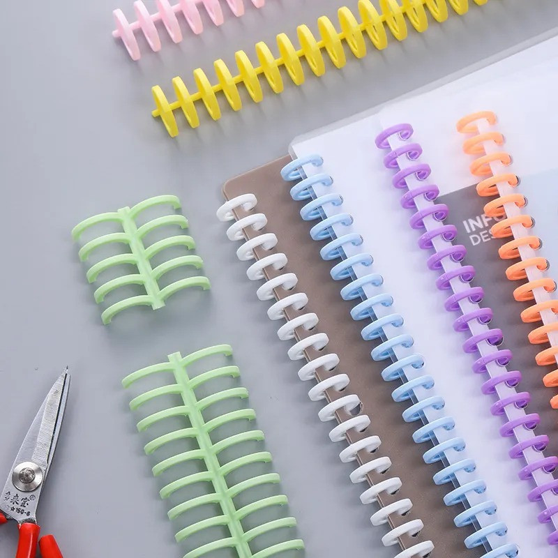 

NGZ Ring Binder Plastik Spiral 30 Lubang DIY Spiral Binder Strip Lingkaran Buku Cincin Pengikat Kertas Buku Album Buku Tempel Buku Spiral A4