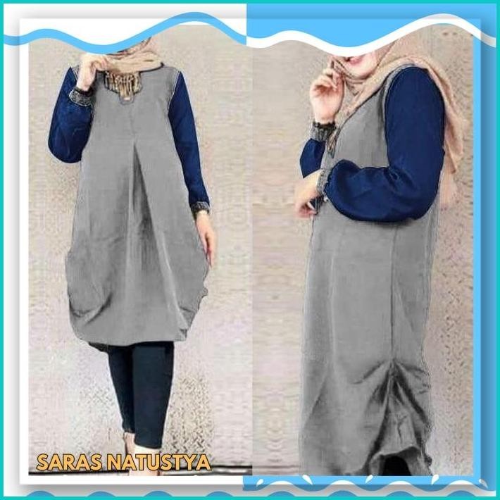 TUNIK MILIA A OX TUNIK WANITA BALOTELY ABU ABU BEST SELLER 